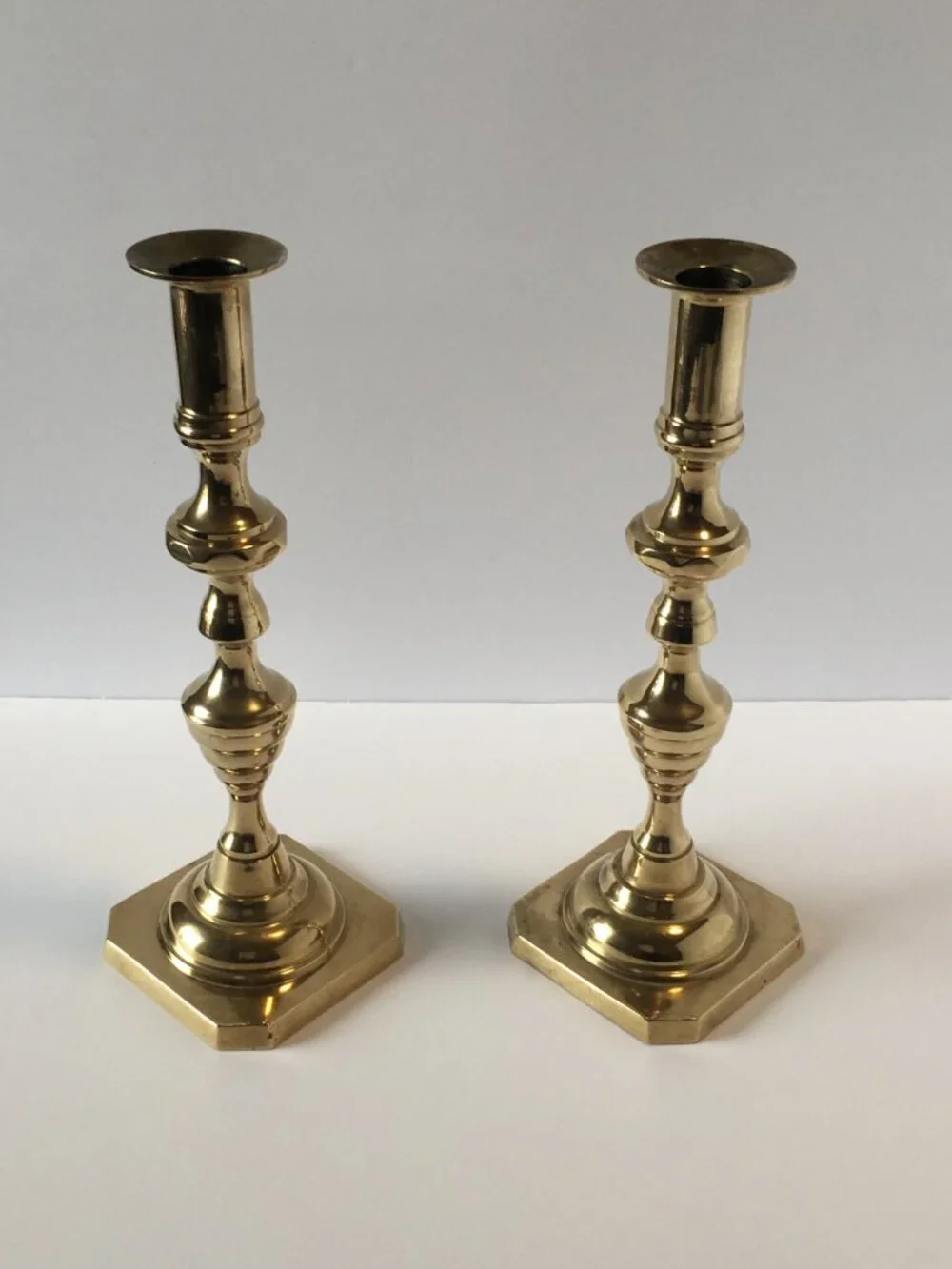 Vintage Brass Candlesticks Tapered Candle Holders a Pair Modern Cottagecore